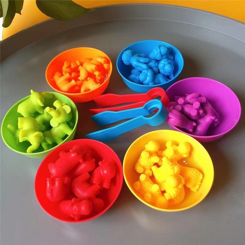 Montessori Conjunto De Contagem Animal Brinquedo Colorido Educacional Criativo